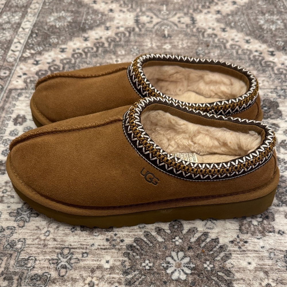 Women's UGG Tasman Tan Suede Slippers